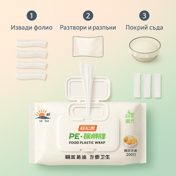 Разтегливо фолио за покриване на съдове – 200 бр - модел 11292