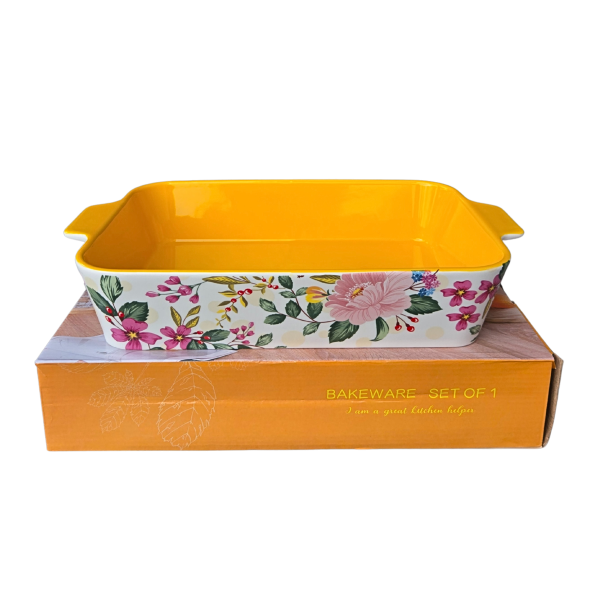 Керамичен съд Flora 38,5 см с дръжки, термоустойчива керамика - модел 11293