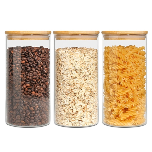 Буркани с бамбуков капак 3 х 0.750 л - модел 11303